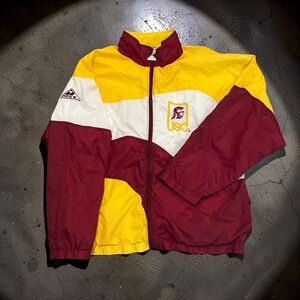 Vintage 90s Apex One USC Trojans Windbreaker Jacket Men's Large L/G Color Block